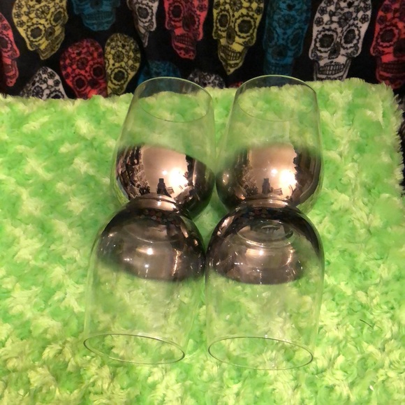 West elm stemless wine glasses metallic mirrored ombré - Picture 2 of 4